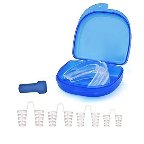 Sleeping Tooth Guard Anti Grinding Dental with 4 Pack Silicone Nose Plugs Hol...