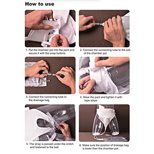 VOCA Urinary Drainage Bag System for Male Wearable Urine Bag High Flexibility...