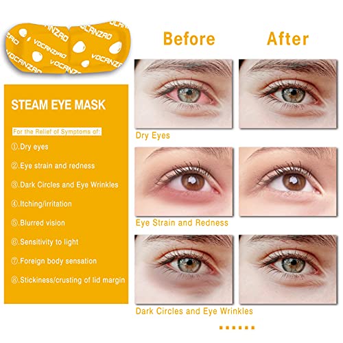 Steam Eye Mask for Dry Eye, Warming Eye Mask Self Heating Eye Mask for Dark C...