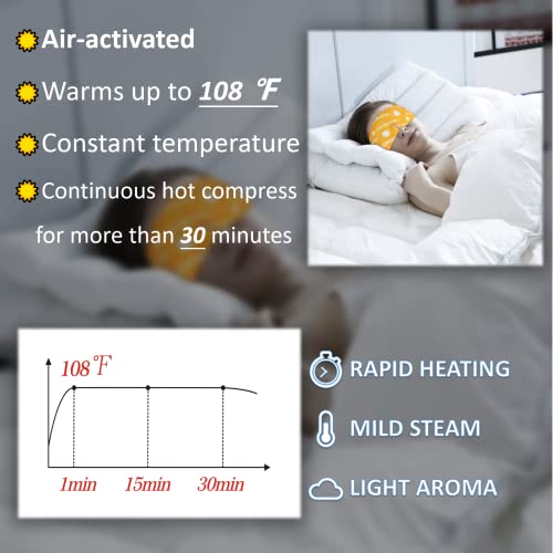 Steam Eye Mask for Dry Eye, Warming Eye Mask Self Heating Eye Mask for Dark C...