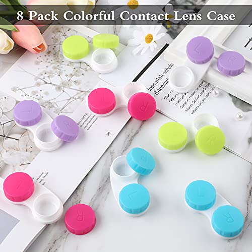 VOCOOL 16Pack Contact Lens Tools Kits,8 Pack Contact Lens Case & 8 Pack Conta...