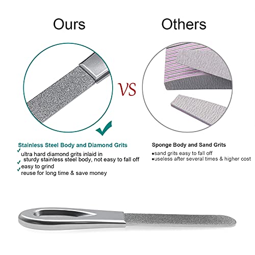 VOGARB Nail Files for Natural Nails with Case Professional 3.6'' Double Sided...