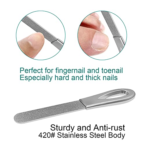 VOGARB Nail Files for Natural Nails with Case Professional 3.6'' Double Sided...