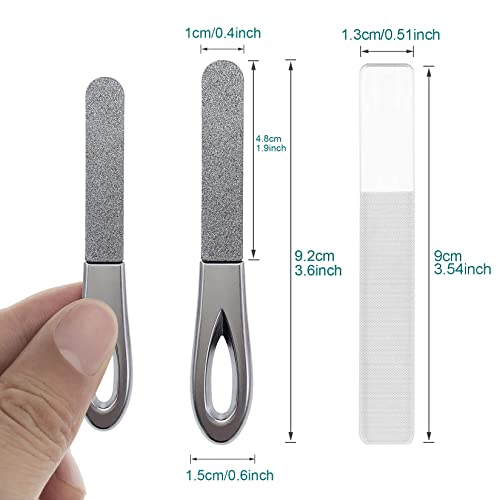 VOGARB Nail Files for Natural Nails with Case Professional 3.6'' Double Sided...