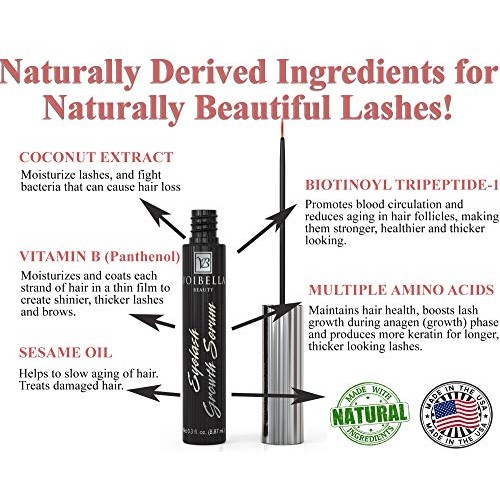 Voibella Eyelash Growth Serum and Eyebrow Enhancer 8.87ML - Best Natural Eye ...