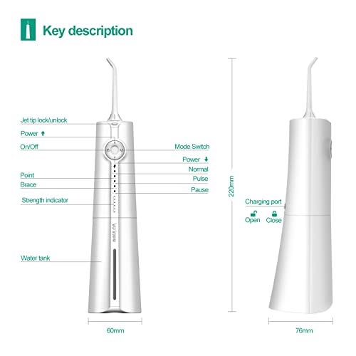 Voinee Water Flosser Portable Oral Irrigator with 5 Modes 6 Levels Water Dent...