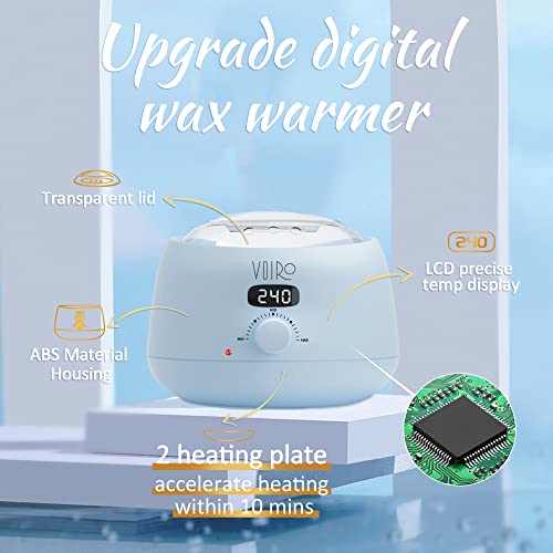 Waxing Kit - VOIRO Updated Digital Wax Warmer Kit for Hair Removal - Hard Wax...