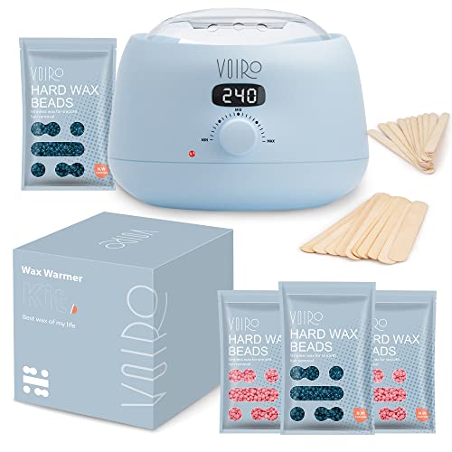 Waxing Kit - VOIRO Updated Digital Wax Warmer Kit for Hair Removal - Hard Wax...