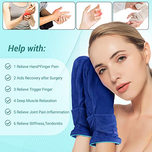 Microwavable Heated Mittens, Hot and Cold Hand Therapy Gloves, Heat Arthritis...