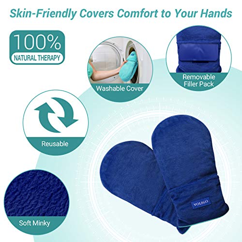 Microwavable Heated Mittens, Hot and Cold Hand Therapy Gloves, Heat Arthritis...