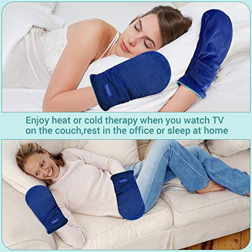 Microwavable Heated Mittens, Hot and Cold Hand Therapy Gloves, Heat Arthritis...