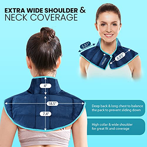 Voligo Large Gel Ice Pack & Microwavable Heating Pad for Neck Shoulder Upper ...