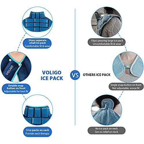 Voligo Large Gel Ice Pack & Microwavable Heating Pad for Neck Shoulder Upper ...