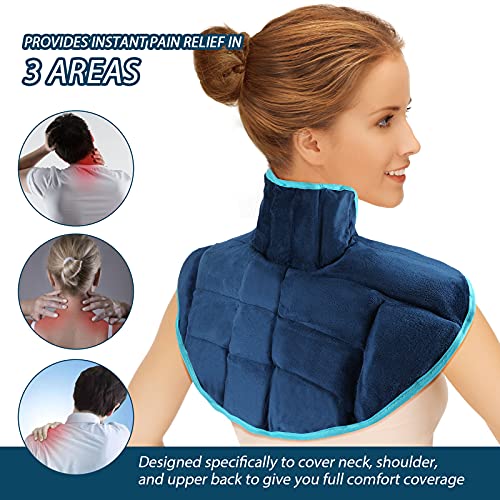 Voligo Large Gel Ice Pack & Microwavable Heating Pad for Neck Shoulder Upper ...