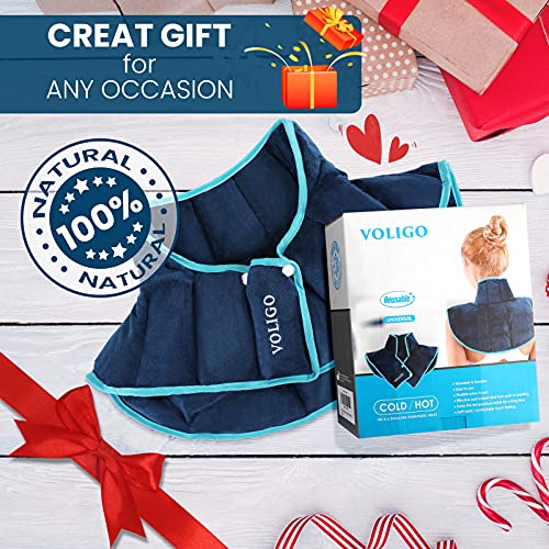 Voligo Large Gel Ice Pack & Microwavable Heating Pad for Neck Shoulder Upper ...