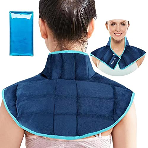 Voligo Large Gel Ice Pack & Microwavable Heating Pad for Neck Shoulder Upper ...