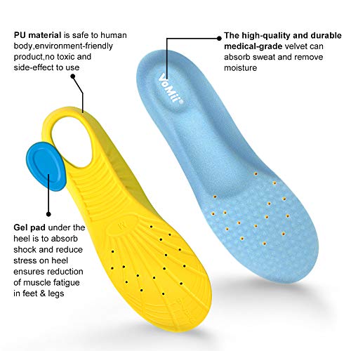 VoMii PU Memory Foam Insoles Plantar Fasciitis Arch Support Insoles for Women...