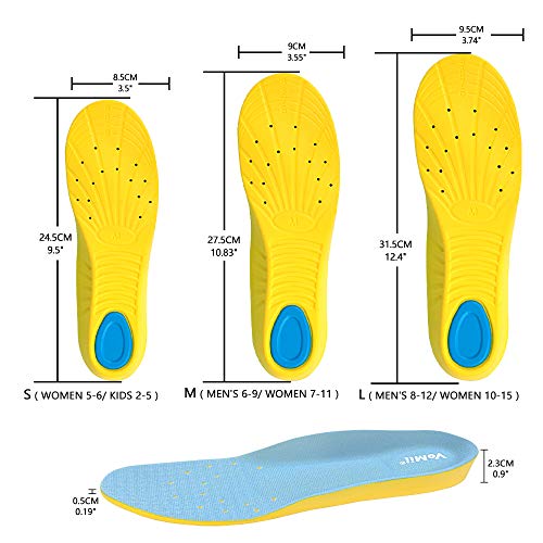 VoMii PU Memory Foam Insoles Plantar Fasciitis Arch Support Insoles for Women...