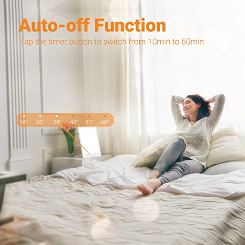 Light Therapy Lamp 10000 Lux LED White Warm Light with 10 Adjustable Brightne...