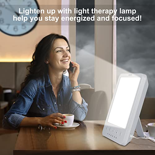Light Therapy Lamp UV-Free 10000 Lux Therapy Light, LED Sun Lamp with Bright ...