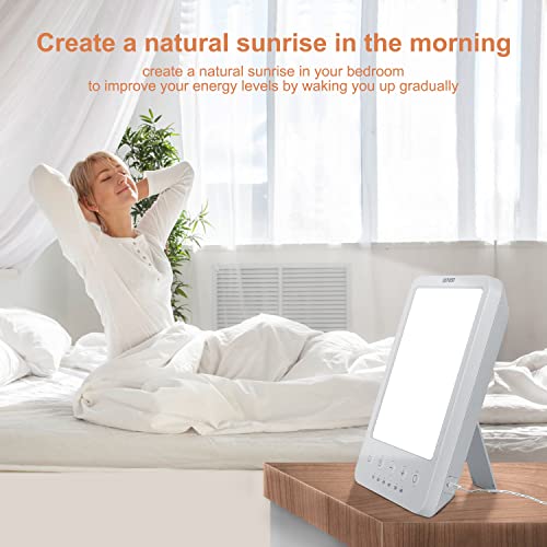 Light Therapy Lamp UV-Free 10000 Lux Therapy Light, LED Sun Lamp with Bright ...