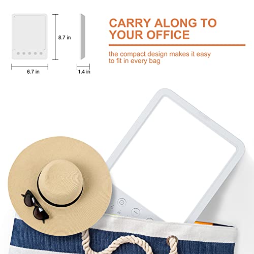 Light Therapy Lamp UV-Free 10000 Lux Therapy Light, LED Sun Lamp with Bright ...