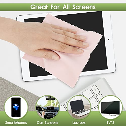 12 Pack Microfiber Cleaning Cloth Multicolor for Eyeglasses & Glass, Camera L...