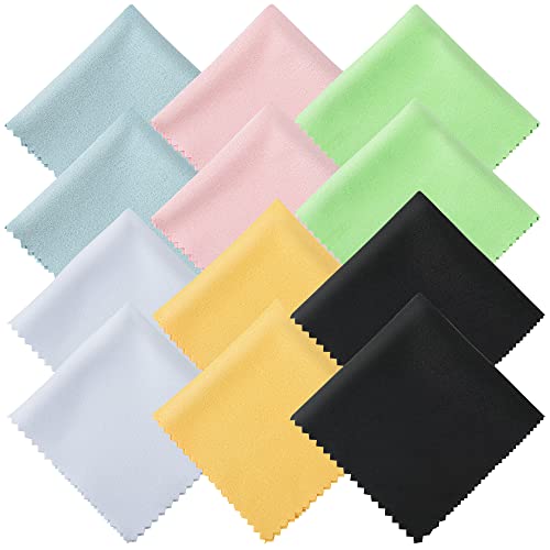 12 Pack Microfiber Cleaning Cloth Multicolor for Eyeglasses & Glass, Camera L...