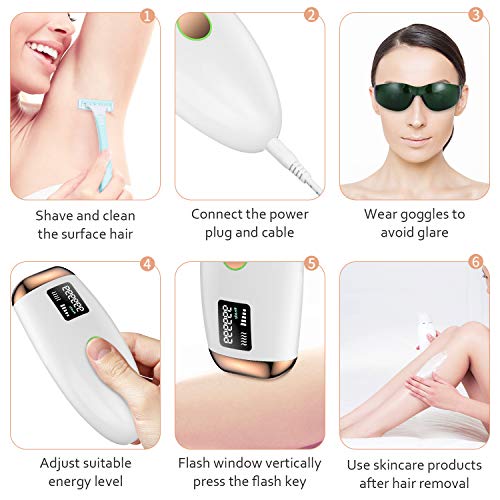 At-Home IPL Hair Removal for Women and Men,Laser Hair Removal 99,999 Flashes ...
