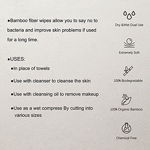 Vosravom Bamboo Skin Cleansing Dry Wipes 240 Count,Dry & Wet Dual Use,100% Or...