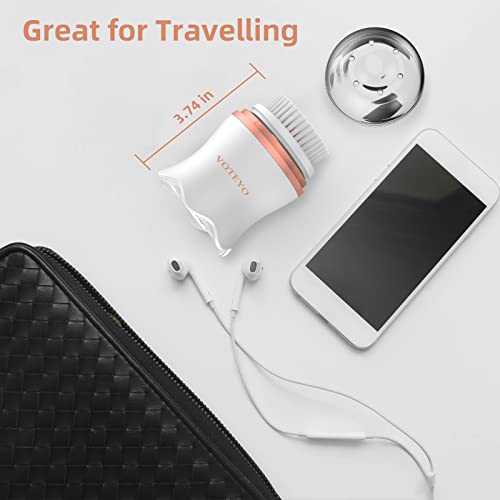 Facial Cleansing Brush Face Cleansing Brush with 3 Replacement Brush Heads & ...