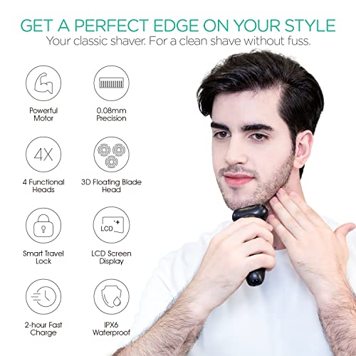 VOYOR Electric Razor Shavers for Men 3D Rotary Razors Rechargeable Beard Trim...