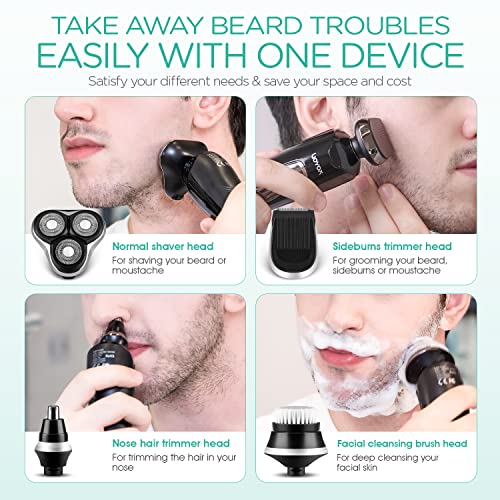 VOYOR Electric Razor Shavers for Men 3D Rotary Razors Rechargeable Beard Trim...
