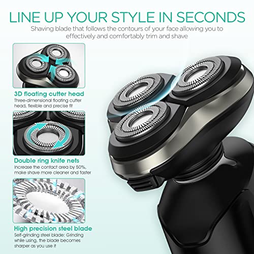 VOYOR Electric Razor Shavers for Men 3D Rotary Razors Rechargeable Beard Trim...