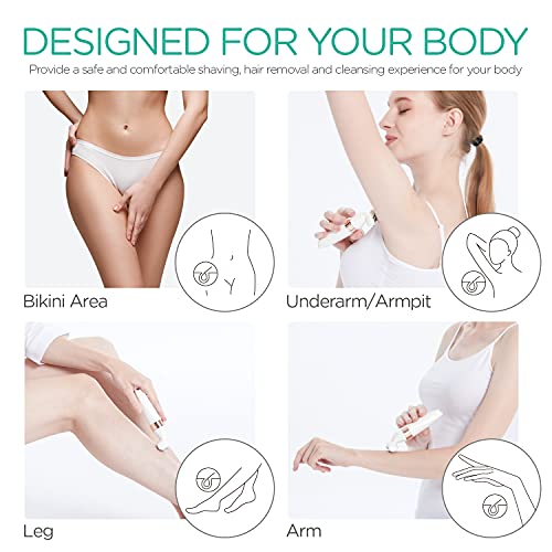 VOYOR Electric Shaver for Women Bikini Trimmer Hair Remover for Face Body, 5 ...