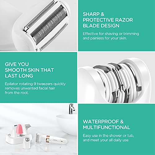 VOYOR Electric Shaver for Women Bikini Trimmer Hair Remover for Face Body, 5 ...