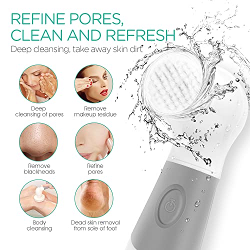 VOYOR Facial Cleansing Brush Waterproof Spin Face Brush 5-IN-1 Body Cleansing...