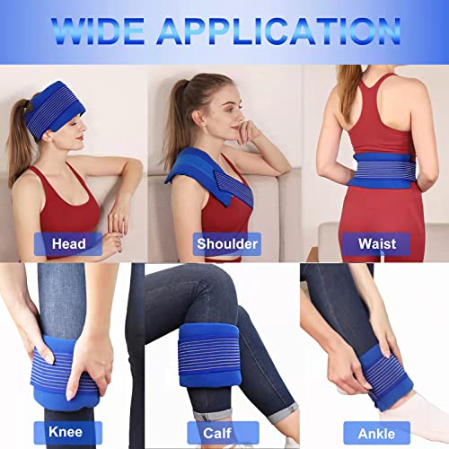 Vriexsd Gel Ice Pack (3-Piece Set), Reusable Hot and Cold Ice Packs for Injur...