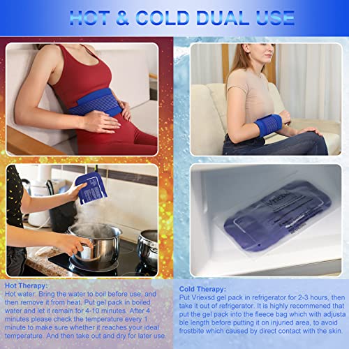 Vriexsd Gel Ice Pack (3-Piece Set), Reusable Hot and Cold Ice Packs for Injur...