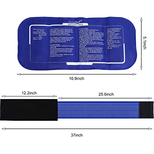 Vriexsd Gel Ice Pack (3-Piece Set), Reusable Hot and Cold Ice Packs for Injur...