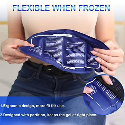 Vriexsd Gel Ice Pack (3-Piece Set), Reusable Hot and Cold Ice Packs for Injur...