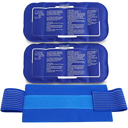 Vriexsd Gel Ice Pack (3-Piece Set), Reusable Hot and Cold Ice Packs for Injur...