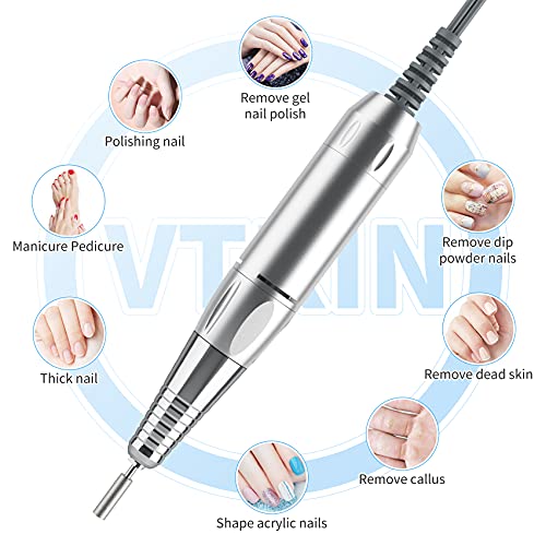 VTRIN Nail Drill Kit Portable Nail Drill Machine Electric Nail File for Acryl...