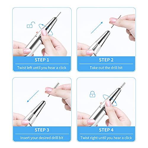 VTRIN Nail Drill Kit Portable Nail Drill Machine Electric Nail File for Acryl...