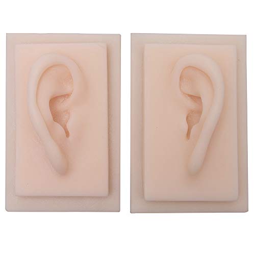Ear Model Super Soft Silicone (Pair), Natural Size Human Ear Model
