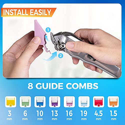 Hair Clippers Professional Full Metal Cordless Hair Trimmer for Men USB Recha...