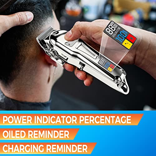 Hair Clippers Professional Full Metal Cordless Hair Trimmer for Men USB Recha...