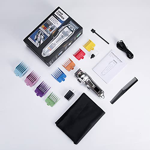 Hair Clippers Professional Full Metal Cordless Hair Trimmer for Men USB Recha...