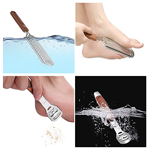 Colossal Foot Rasp & Wood Handle Callus Shaver (10 Replacement & 1 Foot File ...