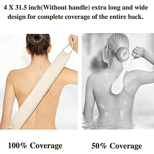 Natural Loofah Exfoliating Back Scrubber For Shower Set (Large), Loofah Spong...